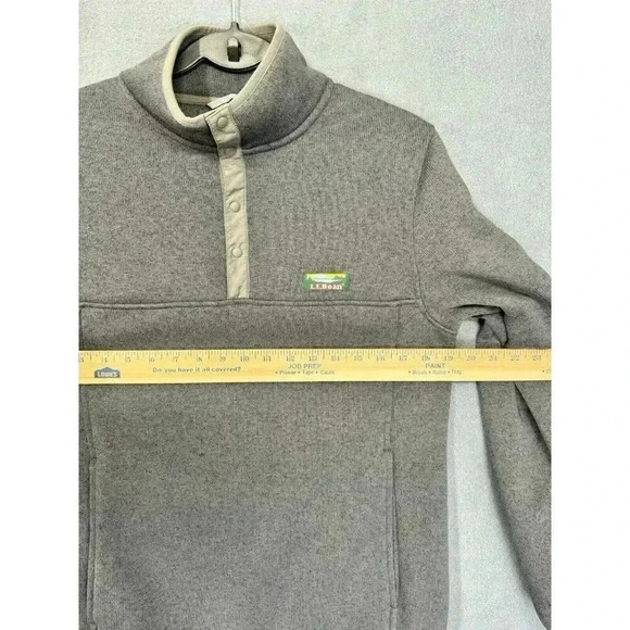 LL Bean Fleece Pullover Men's Small Gray Slightly Fitted Snap T Outdoor Hiking - Picture 6 of 7
